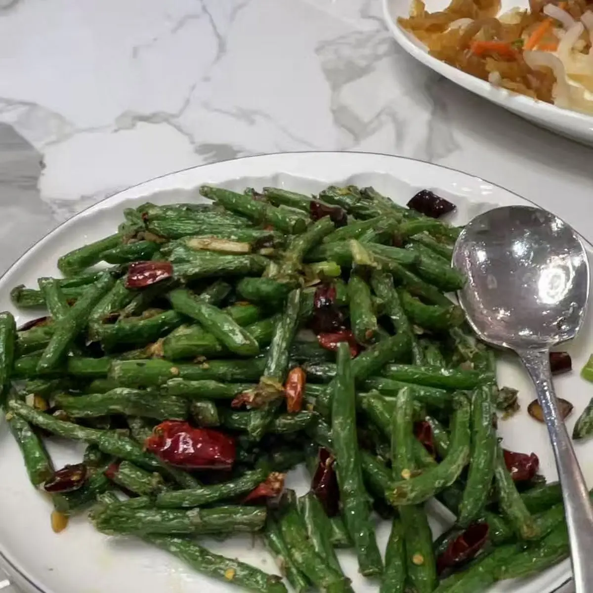 dry-fried green beans 干煸四季豆